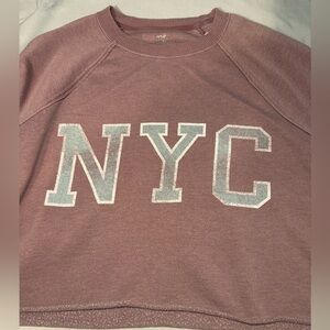 Aerie Dusty Pink Crop Top Crewneck Size (L)
